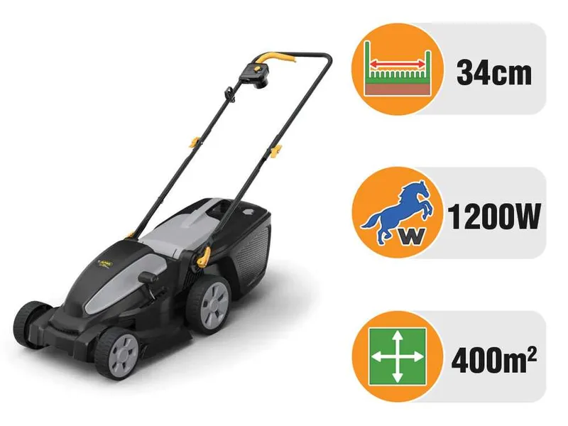 Alpina AL1 34 E - Tondeuse à gazon électrique - 1200 W - Largeur de coupe 34 cm