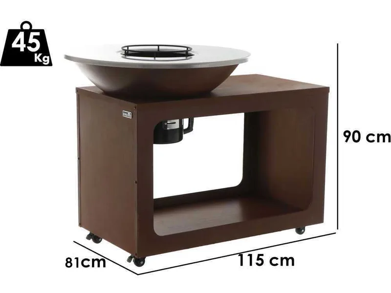 RoyalFood COR-4250 - Barbecue à bois en corten