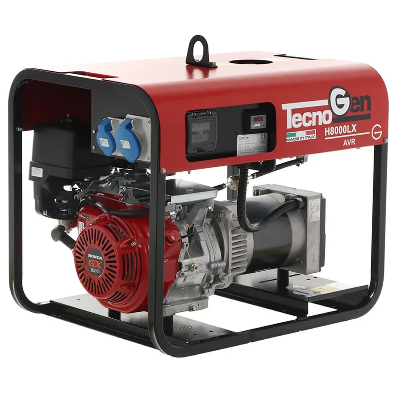 TecnoGen H8000LX - Groupe électrogène 5.8 kW monophasé à essence - Continu 5.2 kW Monophasé