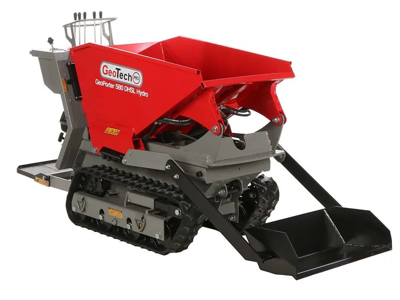 GeoTech Pro GeoPorter 580 DHSL Hydro - Brouette motorisée avec benne élévatrice à pantographe - Transmission hydrostatique