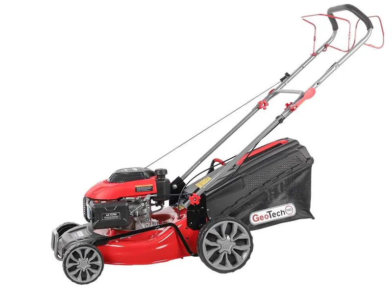 GeoTech Pro S46-140BG - Tondeuse à gazon thermique autotractée - 2en1: ramassage + éjection arrière