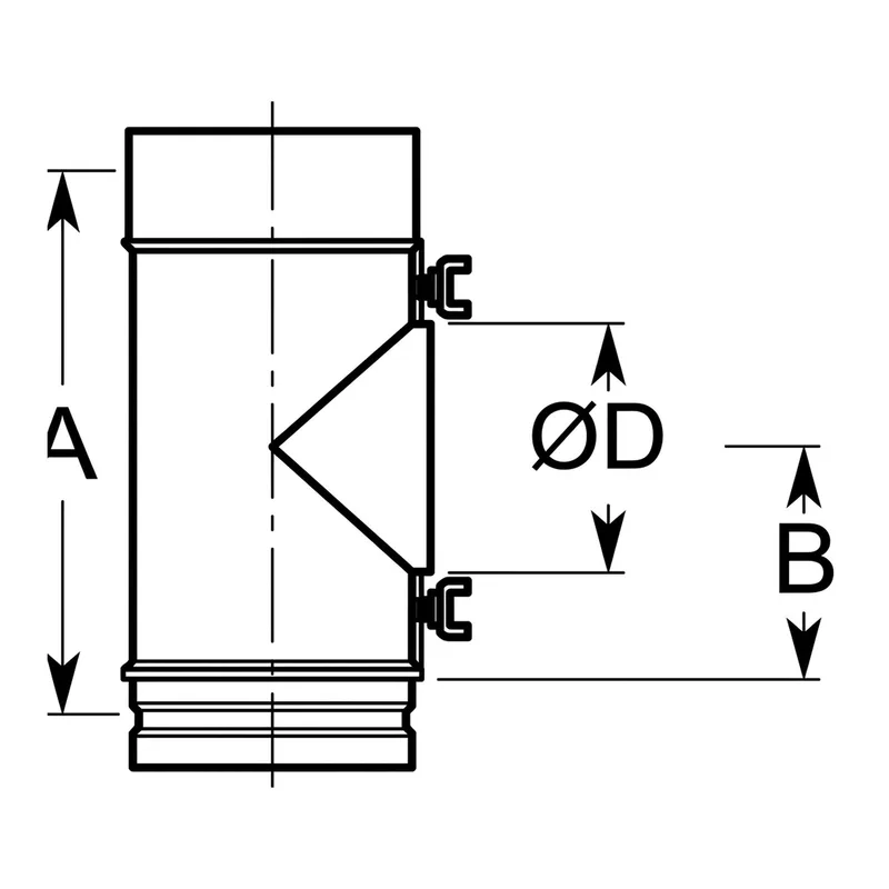 Schiedel Té PPL 90° Ø 300 mm pour raccord Ø 180 mm