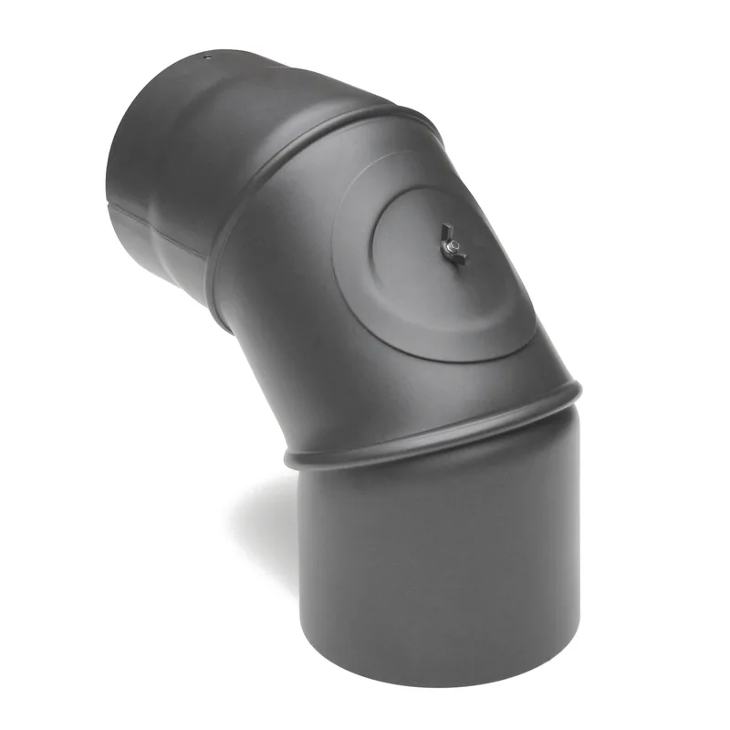 Raik Basic coude de tuyau de fumée 160 mm gris fonte 0–90° avec porte pour tuyau de fumée / conduit de fumée