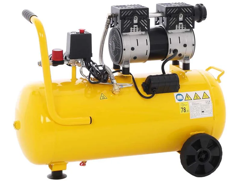 ABAC Montecarlo Xt Sil 10 Yellow - Compresseur d'air électrique monophasé insonorisé - Oil-less - Moteur 1 CV - 50 l