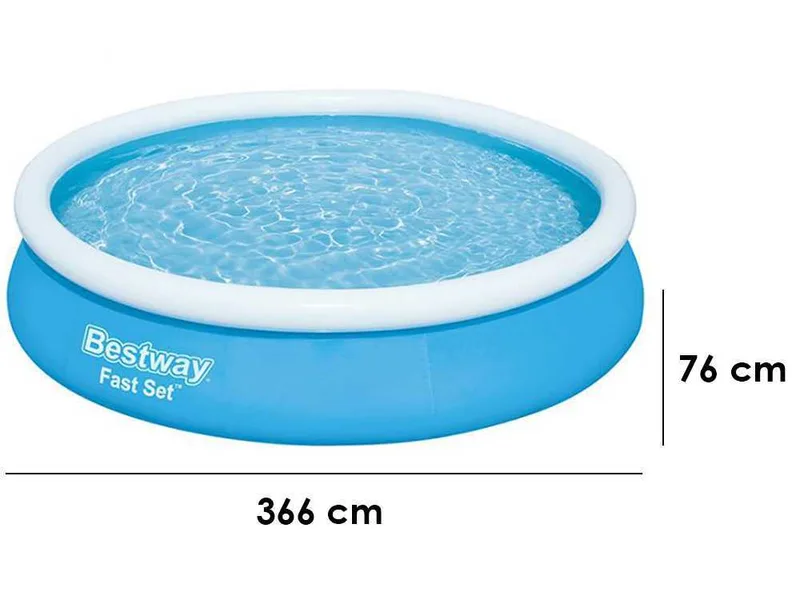 Bestway Fast Set 57274 - Ø366x76 cm - Piscine gonflable + Pompe de filtration 16 W