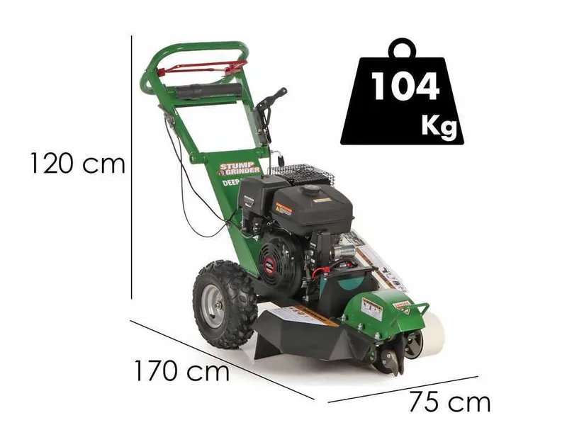 GreenBay Deep LE-330 - Rogneuse de souches - Moteur Loncin 420 cm3 avec démarrage électrique - Roue de coupe avec 8 fraises en carbure de tungstène