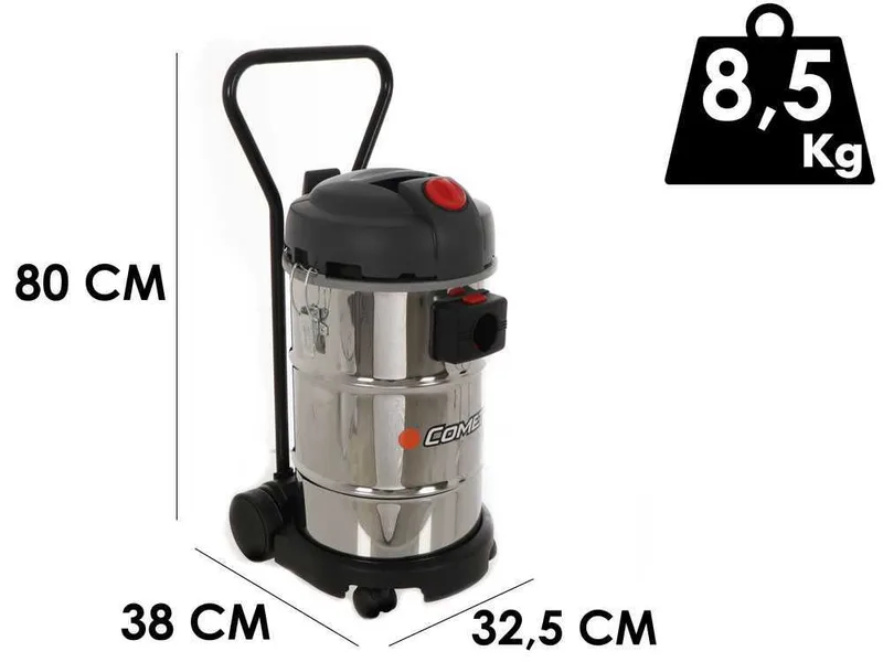 Comet CVP 130 X - Aspirateur multifonction - 30 L - Bidon en acier - Série Professionnelle