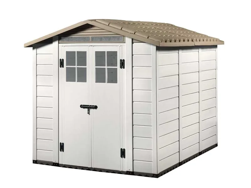 Garofalo Tuscany Evo 240 - Abri de jardin - Avec fenêtres et porte à double battant - 202,5 x 242,5 x 220 cm