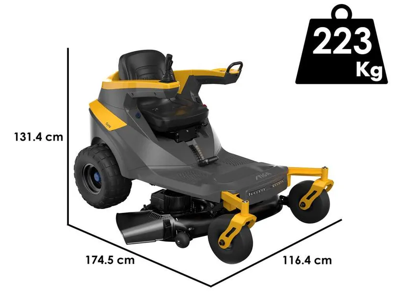 Stiga Gyro 700e - Tracteur tondeuse axiale à batterie - Moteur électrique à batterie 48 V - 64 Ah