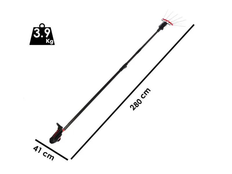 Peigne vibreur électrique à batterie Infaco V5000P3ET - Perche télescopique de 220 à 280 cm - Batterie à dos incluse