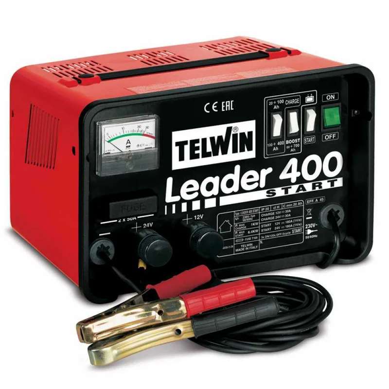 Telwin Leader 400 Start - Chargeur de voiture et démarreur - batteries humides/démarrage-arrêt 12/24V