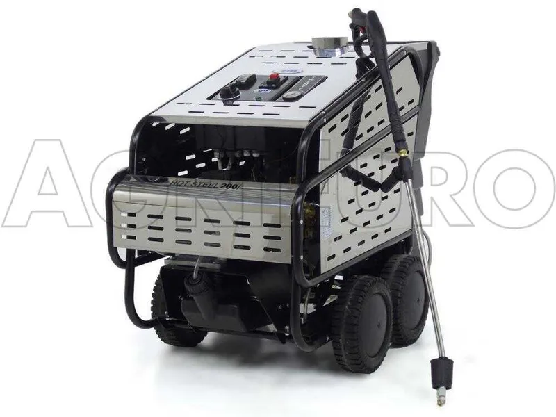 ITM - HOT STEEL 200/15 - Nettoyeur professionnel haute pression à eau chaude - triphasé - 200 bar - 900 l/h - INOX