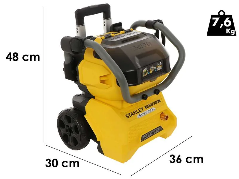 Stanley SFMCPW1500B-XJ - Nettoyeur haute pression à batterie - 100 bar - 2x 18V 4Ah