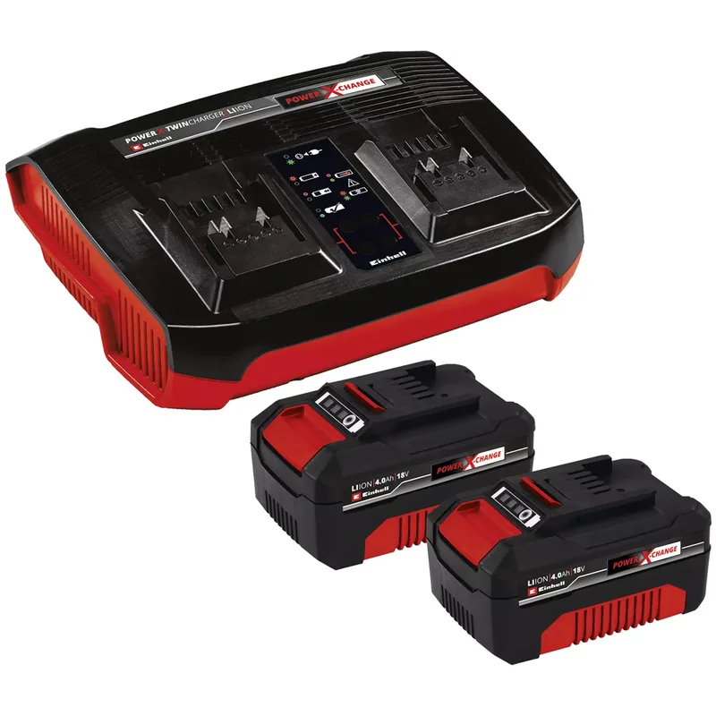 Starter kit Einhell Power X-Change - 2 batteries de 18V/4.0Ah et Chargeur double