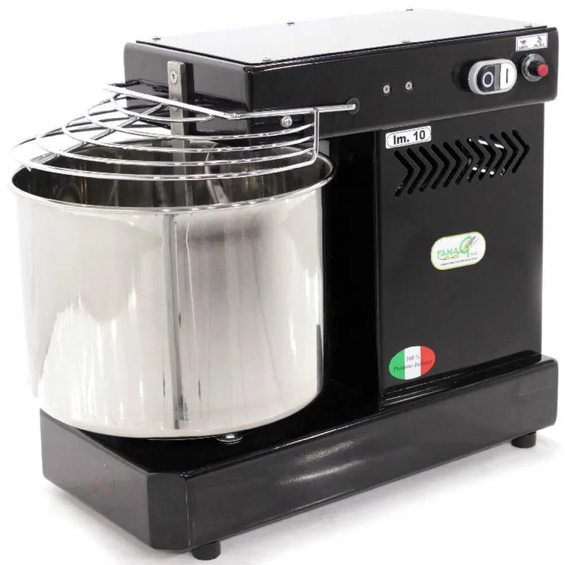 Pétrin à spirale Famag IM 10 à 10 vitesses avec moteur électrique - 10 Kg - Noir