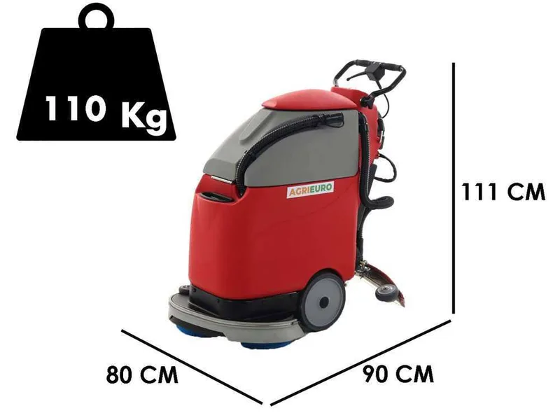 Autolaveuse à batterie sans-fils AgriEuro U.T. LP-450-B - 3 en 1 : lave, sèche et aspire