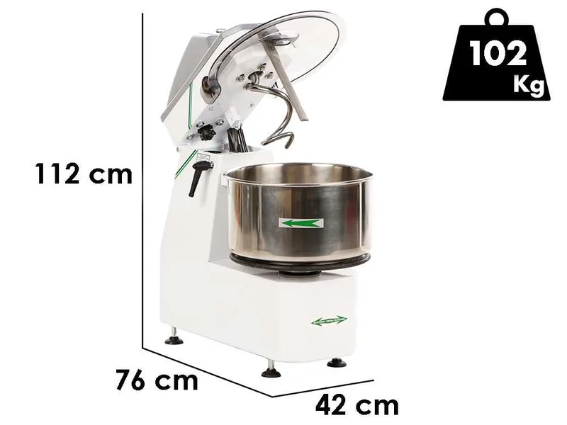 Fimar 25SR - Pétrin à spirale à tête relevable - Triphasé