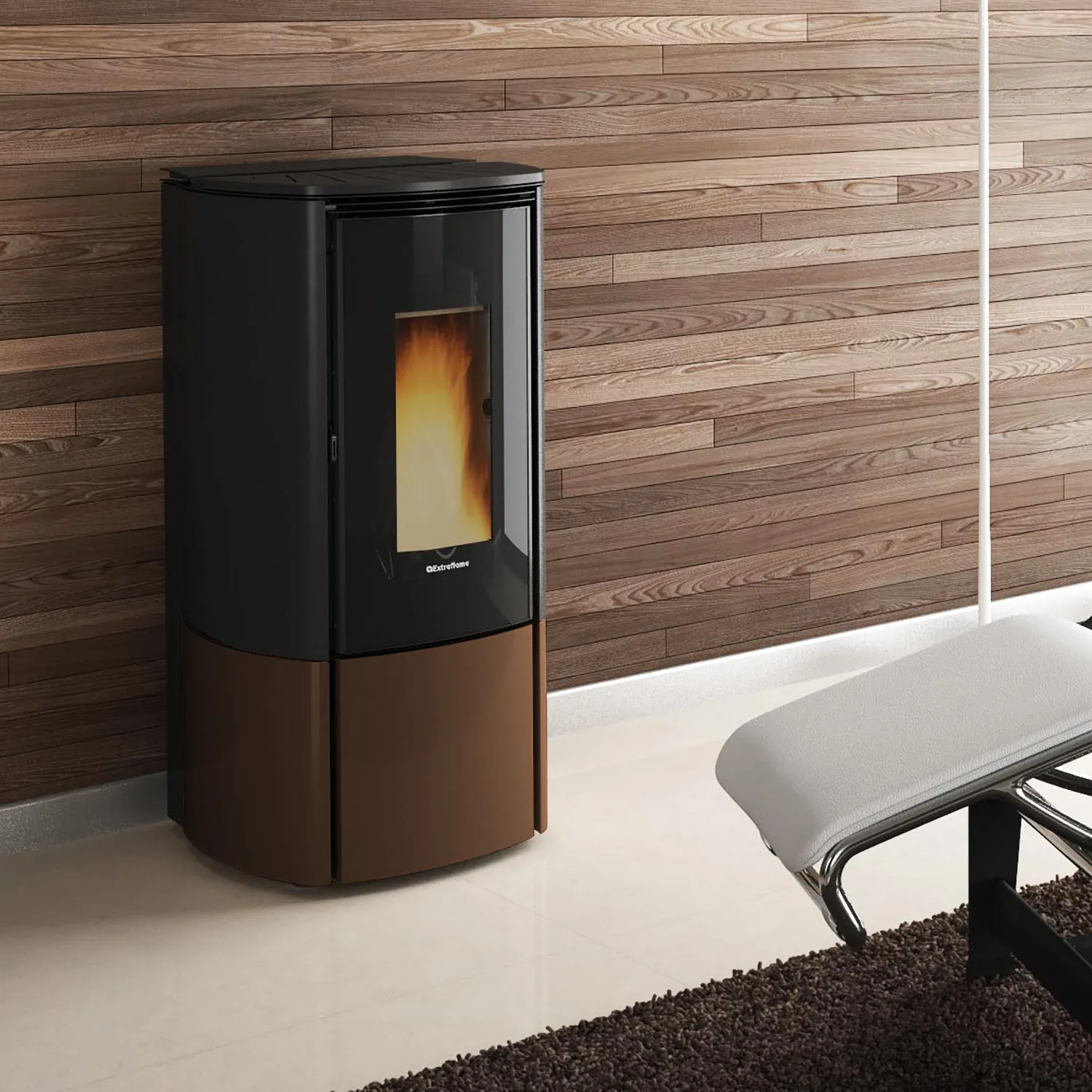 Extraflame Evolution Line Katia 11 poêle à granulés acier bronze