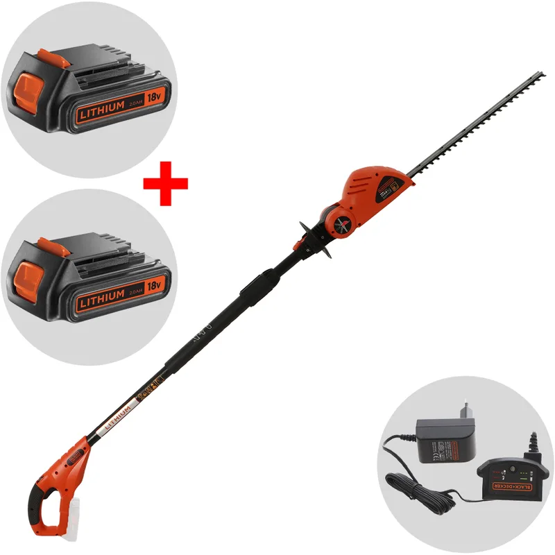 Black & Decker GTC1843L20-QW - Taille-haie à batterie sur perche de rallonge 18V/2Ah + une batterie 18V 2Ah