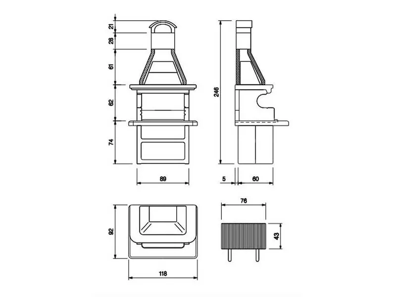 Palazzetti Portorose - Barbecue en maçonnerie à bois et charbon