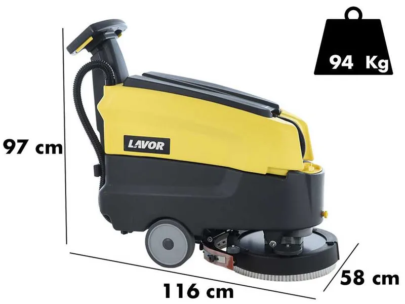 Lavor L4 45B - Autolaveuse à batterie sans-fils - 3 en 1 : lave, sèche et aspire