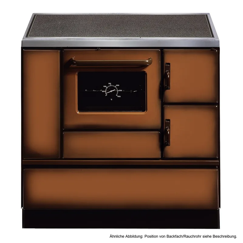 Wamsler K 138 Cuisinière à bois à droite marron avec plaque vitrocéramique
