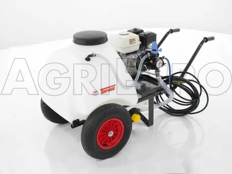 Groupe motopompe de pulvérisation Comet MC 25 - Honda GP 160 et chariot avec cuve 120 l avec crochet