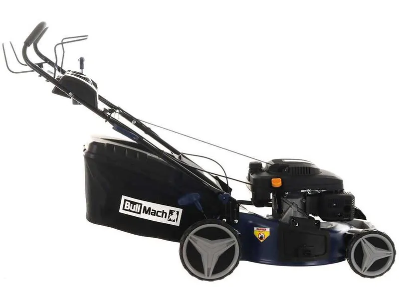 BullMach ACHILLE 51 - Tondeuse à gazon thermique tractée - 4 en 1 - Moteur de 224 cc