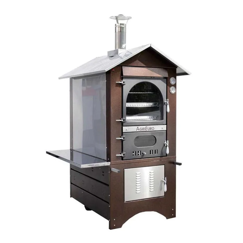 AgriEuro Magnus 80 Deluxe EXT - Four à bois en acier d'extérieur - Cuivre émaillé - Inox
