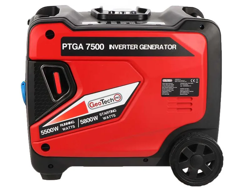 GeoTech Pro PTGA 7500 - Groupe électrogène inverter insonorisé sur chariot 5,8 kW - Continu 5,5 kW Monophasé + ATS