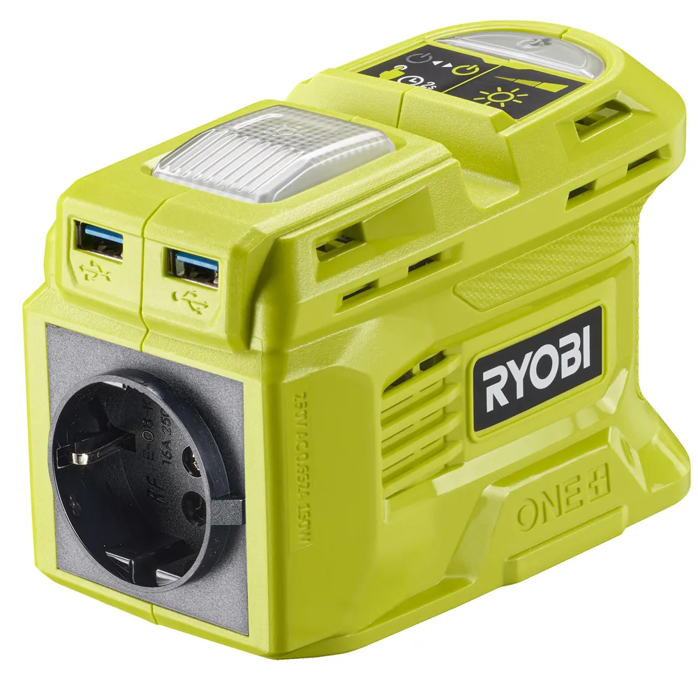 Ryobi RY18BI150B-0 - Inverter 18V - Puissance 150 W - Fonction chargeur de batterie - sans batterie