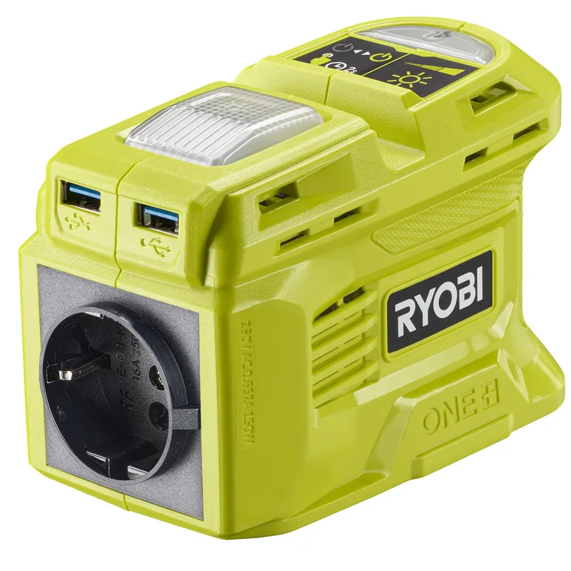 Ryobi RY18BI150B-0 - Inverter 18V - Puissance 150 W - Fonction chargeur de batterie - sans batterie