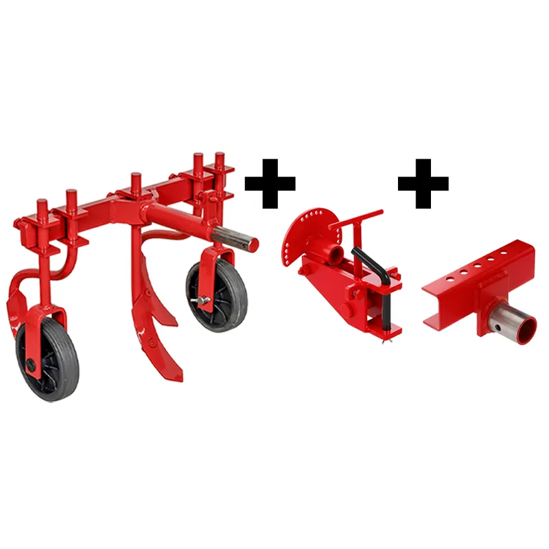 Extirpateur à trois socs ET-3 avec attache rapide réglable et barre porte-outils - Pour motoculteurs de 6 à 10 CV