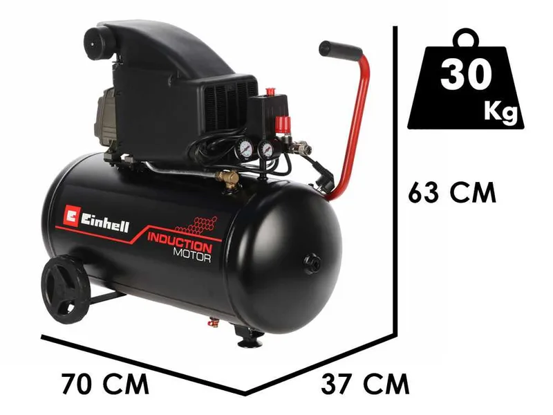 Einhell TE-AC 270/50/10 - Compresseur d'air électrique sur roues - Moteur 2,5 CV - 50 l