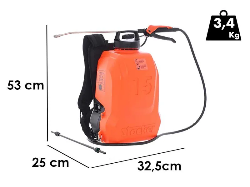 Stocker Ergo 15 L - Pulvérisateur dorsal à batterie - 21 V/2.6 Ah