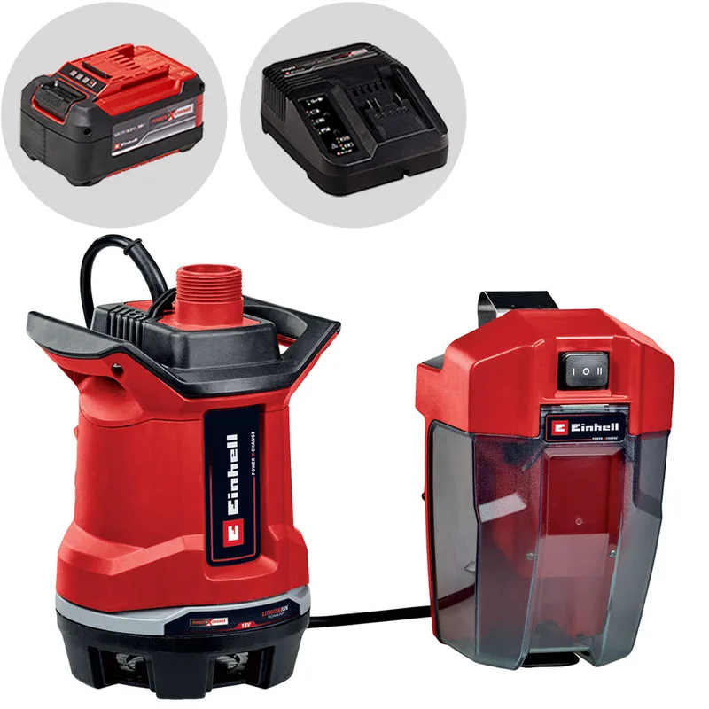Einhell GE-DP 18/25 Li - Pompe d'évacuation pour eaux chargées - 18V 5.2Ah et chargeur