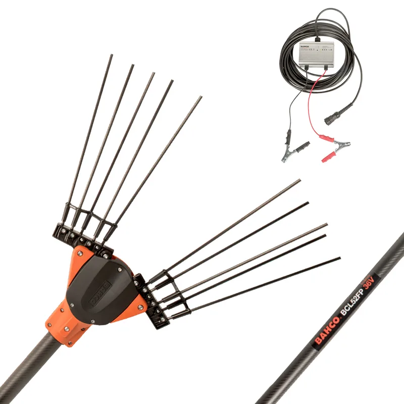 Bahco BCL52FP 36V - Peigne vibreur électrique à batterie - Perche fixe en carbone + Rallonge - 250 + 70 cm