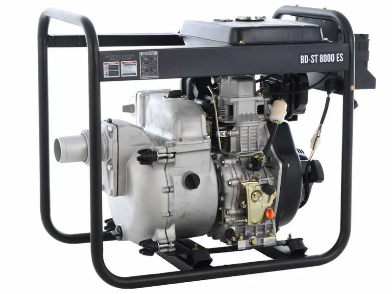 Moto-pompe diesel Blackstone BD-ST 8000ES pour eaux usées chargées avec raccords 80 mm - Euro 5