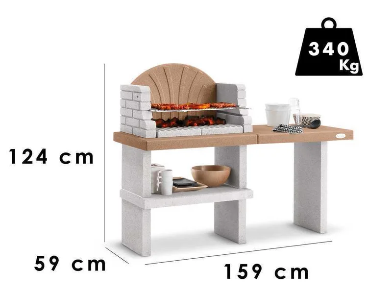Palazzetti Vasto - Barbecue à bois et charbon en maçonnerie
