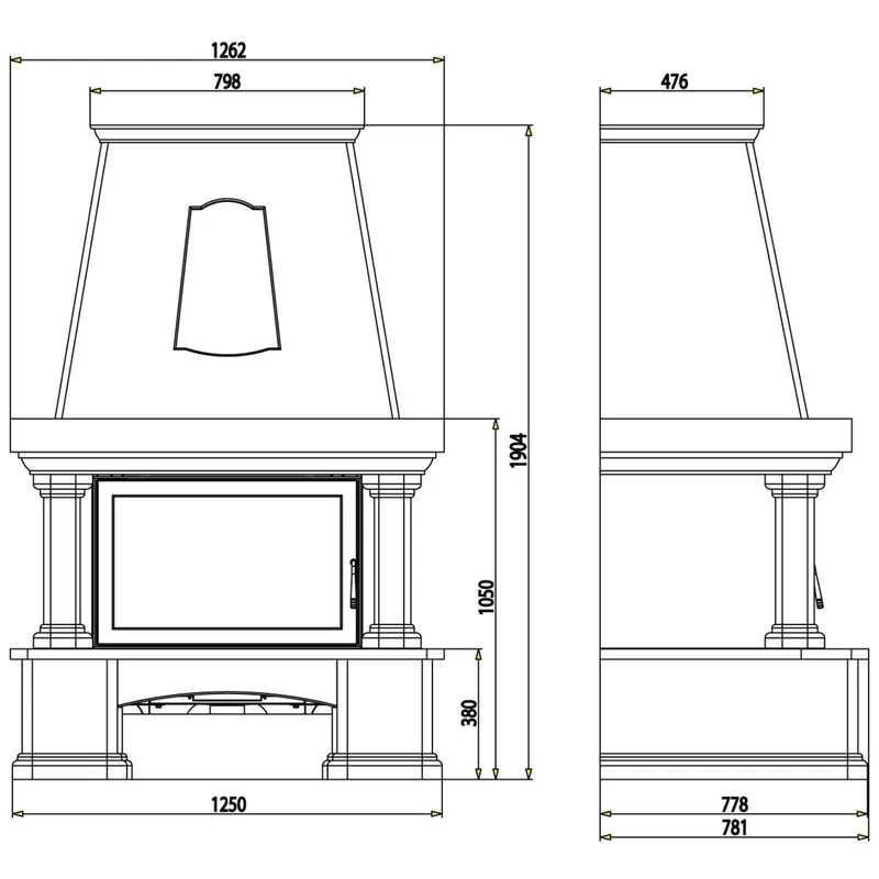 Haas+Sohn Genf III kit de construction de cheminée à bois Ruivina