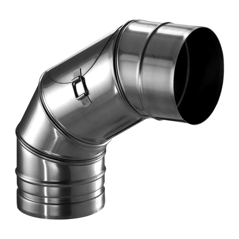Schiedel PRIMA PLUS coude 0-90° orientable Ø113 mm avec ouverture de nettoyage plate pour combustibles solides simple paroi mat