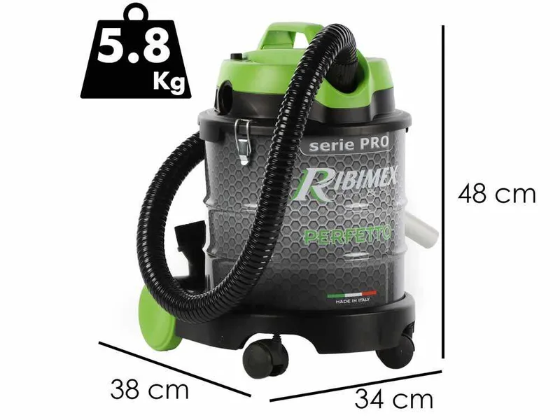 Ribimex Perfetto 20 L - Aspirateur à cendres avec bidon - 1200 W