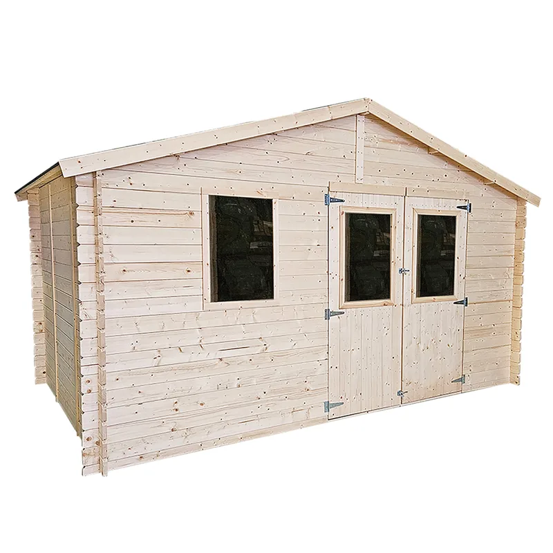 Alce Sara 396x396 - Abri de jardin en bois - Avec fenêtres - 396 x 396 x 236