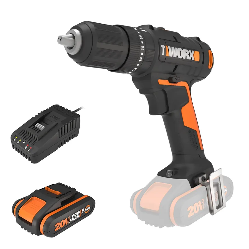Worx WX370 - Visseuse perceuse à percussion sur batterie - 20V/2Ah