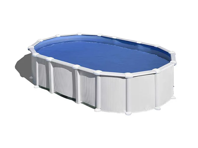 Gre Haiti Ovale 610 x 375 x 132 cm - Piscine hors-sol en acier - Traverses enterrées