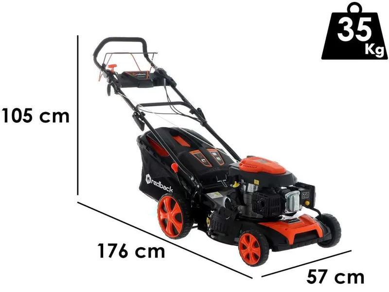 Redback S511 VHY-K - Tondeuse à gazon tractée - 4 en 1 - Coupe 50 cm