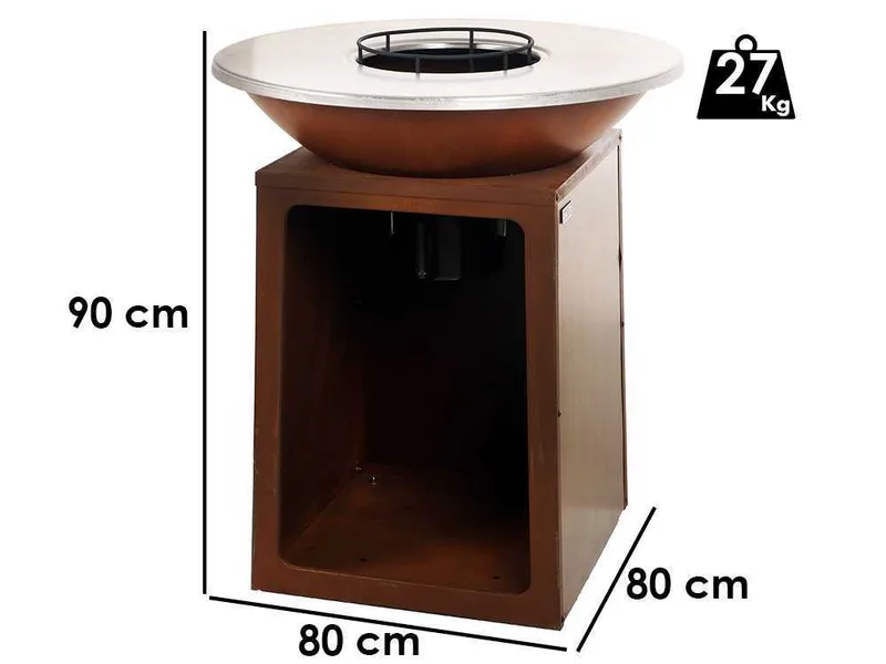 RoyalFood COR-4000 - Barbecue à bois en corten