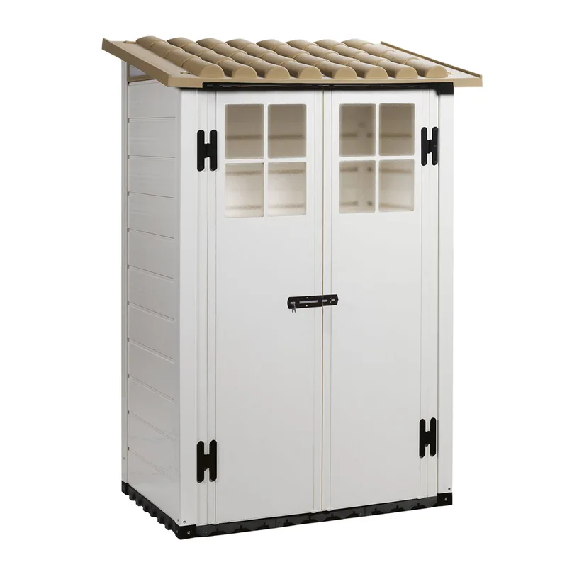 Garofalo Tuscany Evo 100 - Abri de jardin - Avec fenêtres et porte à double battant - 122,5 x 82,5 x 201 cm