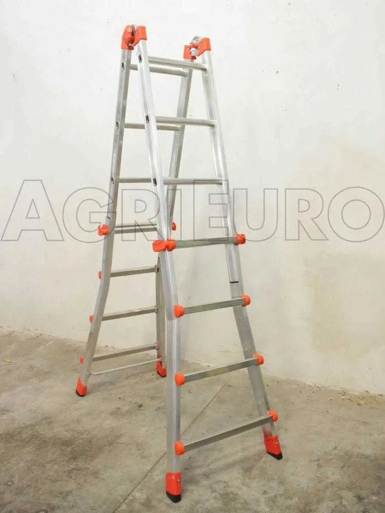Gierre Peppina AL020DS - 2x8 marches, 4.70 m - Échelle télescopique en aluminium