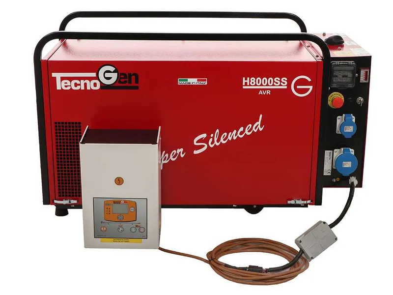 TecnoGen H8000SS/A - Groupe électrogène insonorisé à essence 5.8 kW - Continu 5.2 kW Monophasé + ATS+ ATS